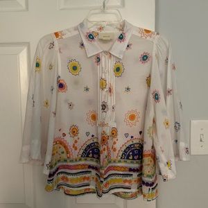 Anthropologie bell sleeved blouse